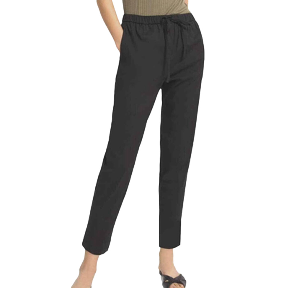 NWT Theory Cropped Treeca Jogger Sz S in Concord Pockets Drawcord Stretch Linen